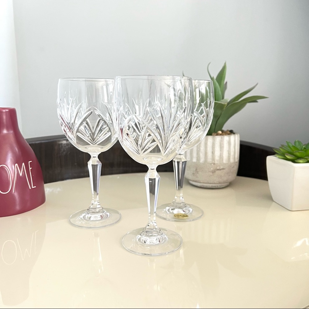 Crystal Wine Glasses Set of Three